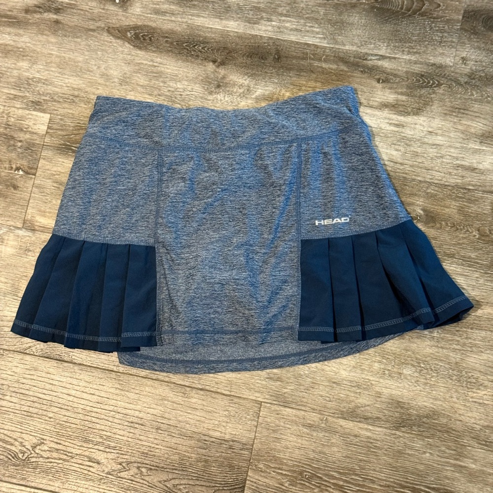 HEAD Women's Heather Gray and Navy Mini Skirt